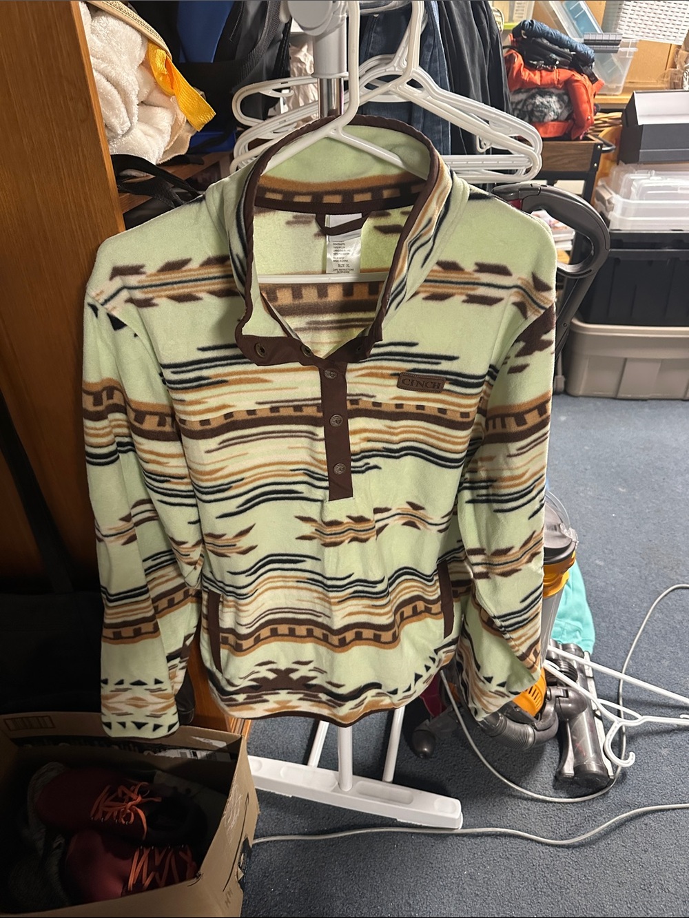 Cinch Women’s Mint Green Aztec-Print Fleece Pullover